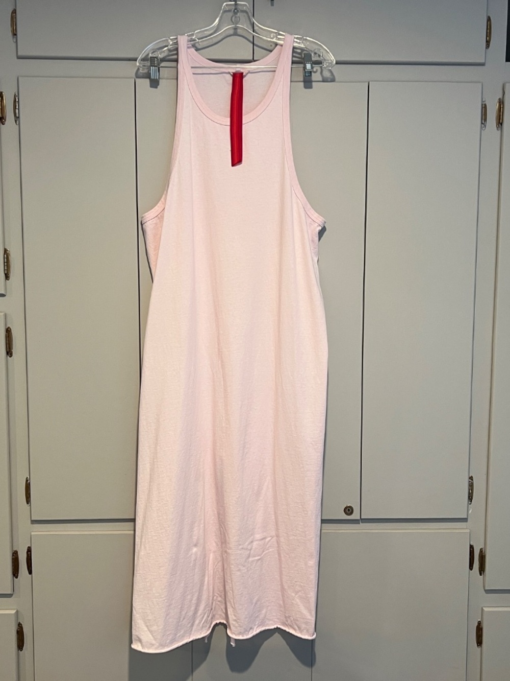 New Left on Friday Light Pink Long Sleeveless Tank Raw Hem Maxi Dress M
